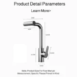 ก๊อกน้ำอ่างล้างจานแบบสี่โหมด ก๊อกน้ำร้อน-เย็น รุ่น 720 °   ก๊อกน้ำแบบดึงออกได้ ปรับหมุนได้ ทำความสะอาดง่าย รูปแบบน้ำตก สำหรับห้องครัว 6