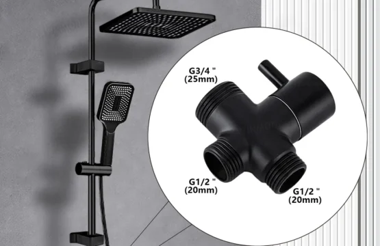 สีดําชุดคอลัมน์อุปกรณ์ห้องน้ํา 3 ทิศทางวาล์วเปลี่ยนทิศทางน้ําอ่างอาบน้ําผสมฝักบัวก๊อกน้ําแรงดันหัวฝักบัว คอลัมน์อาบน้ำฝนเครื่องผสมเย็นเดียว ระบบอาบน้ำฝนเต็มชุด G1 / 2in G3 / 4in อะแดปเตอร์การเชื่อมต่อน้ำ 1