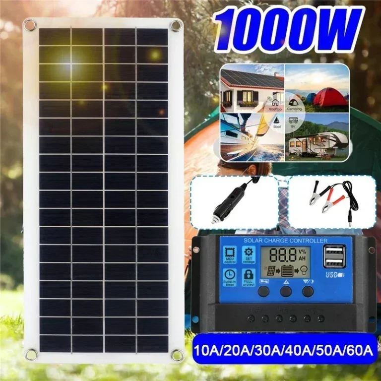 1000W แผงพลังงานแสงอาทิตย์ 12V Solar Cell 10A-100A Controller แผงพลังงานแสงอาทิตย์สําหรับโทรศัพท์ RV รถ MP3 PAD Charger กลางแจ้งแบตเตอรี่ 1