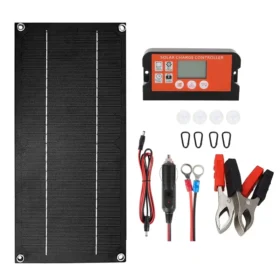 ชุดแผงโซลาร์เซลล์ 60W ครบชุด 18V โมโนคริสตัลไลน์ พร้อมตัวควบคุมการชาร์จ สำหรับการตั้งแคมป์กลางแจ้ง ปีนเขา และการเกษตร 2