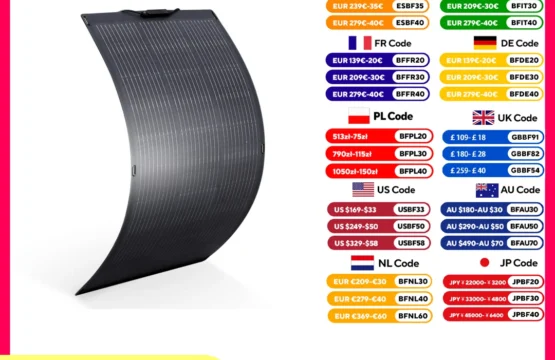 แผงโซลาร์เซลล์แบบพกพา ALLPOWERS SF200 200W / 100W SF100 แผงโซลาร์เซลล์แบบยืดหยุ่น ชาร์จไฟด้วยพลังงานแสงอาทิตย์ ระบบไฟฟ้าโซลาร์เซลล์ ระดับการป้องกันน้ำ IP68 สำหรับใช้งานนอกเครือข่ายไฟฟ้า บนหลังคา รถบ้าน ระเบียง 1