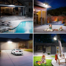 1200LM ไฟ LED พลังงานแสงอาทิตย์แสงแดดกลางแจ้งที่มีประสิทธิภาพกลางแจ้ง Motion Sensor กันน้ําภายนอกโคมไฟพลังงานแสงอาทิตย์ Garden Street Wall โคมไฟ 3