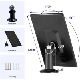 แผงโซลาร์เซลล์ 6V 3W/7W สําหรับกล้องรักษาความปลอดภัยกลางแจ้ง ออกแบบมาสําหรับกล้องพร้อมแบตเตอรี่แบบชาร์จไฟได้ในตัว Micro USB และ USB-C 5