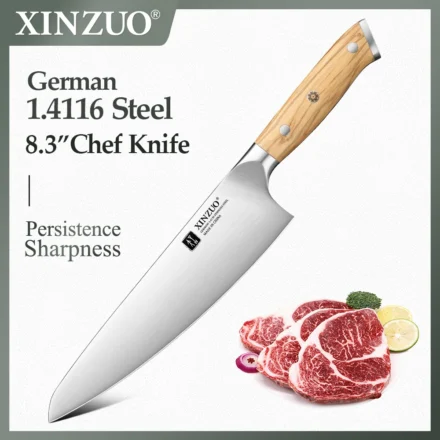 XINZUO Original Design 8.3 ''มีดเชฟเยอรมัน Din 1.4116 เหล็กความแข็ง 56-58HRC Ultra-sharp และทนทานห้องครัว Best Choice 1