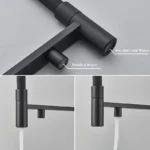 กรองก๊อกน้ําห้องครัว Dual Spout กรองก๊อกน้ําดึงสเปรย์ 360 หมุนน้ํา 3 วิธีอ่างล้างจานห้องครัว 4