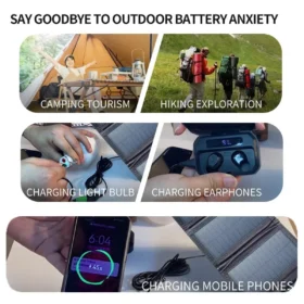 25 W-100 W กันน้ํา USB Solar Charger สําหรับโทรศัพท์มือถือแท็บเล็ตแบบพกพากลางแจ้ง Camping แหล่งจ่ายไฟฉุกเฉิน EESBAO 5