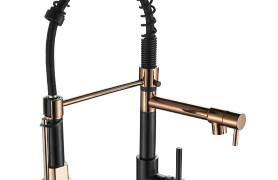 ก๊อกน้ําห้องครัวพร้อมเครื่องพ่นสารเคมีแบบดึงลง High Arc เดี่ยวสปริงก๊อกน้ําอ่างล้างจาน 1