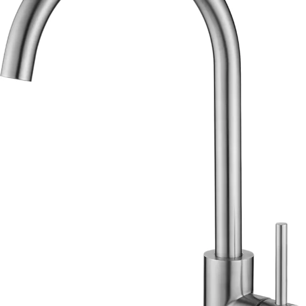 ก๊อกน้ํามือจับเดี่ยว, ก๊อกน้ําอ่างล้างจานบาร์เปียกหลุมเดียวสแตนเลสที่ทันสมัย, ก๊อกน้ําสูงห้องครัวกลางแจ้งโค้งสูง 1