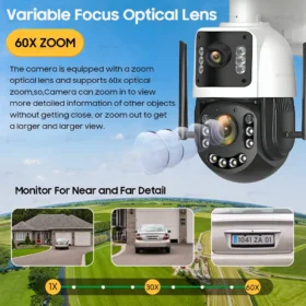กล้องวงจรปิดรักษาความปลอดภัยพลังงานแสงอาทิตย์ Metal AOV 4K 4G ซิม ซูมออปติคอล 60 เท่า ติดตามบุคคล แบตเตอรี่ 31200 มิลลิแอมป์ บันทึก 24 ชั่วโมง สำหรับบ้านและนอกอาคาร 4