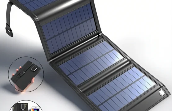 แผงโซลาร์เซลล์พับได้ 4 ทบ 100 วัตต์ แผงโซลาร์เซลล์พกพา 20 วัตต์/ชม. ชาร์จเร็ว USB 5V DC แผงโซลาร์เซลล์แบบเต็มเวลา แหล่งจ่ายไฟเคลื่อนที่ 1