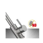 ก๊อกน้ำห้องครัวสีดำแบบยืดหยุ่น หัวฉีดแบบดึงออกได้ 2 โหมด น้ำร้อนน้ำเย็น ก๊อกผสมติดตั้งบนเคาน์เตอร์ หัวฉีดแบบสเปรย์และแบบสายฉีด วัสดุ SUS 304 6