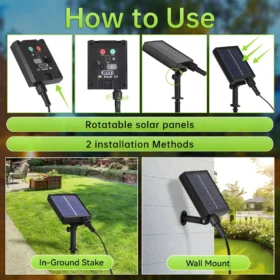 ไฟพลังงานแสงอาทิตย์กลางแจ้งสายไฟแสงอุ่น 20M 10M กันน้ำบรรยากาศแสงพร้อมรีโมทคอนโทรลโคมไฟสวนปาร์ตี้แคมป์ปิ้งสตรีท 4