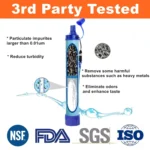 เครื่องกรองน้ำแบบพกพาส่วนบุคคล สำหรับการเตรียมพร้อมในกรณีฉุกเฉิน เหมาะสำหรับการเดินป่า ตั้งแคมป์ ตกปลา ล่าสัตว์ และกิจกรรมกลางแจ้ง 5