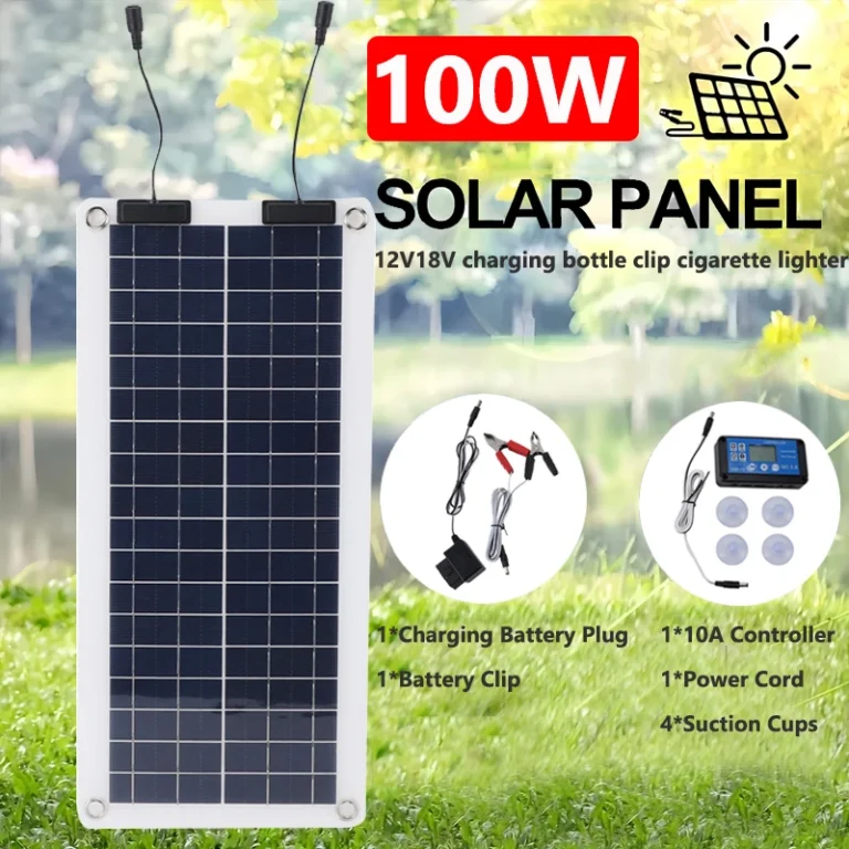 แผงโซล่า100W ที่ชาร์จแบตเตอรี่แบบหยด, ที่ชาร์จพลังงานแสงอาทิตย์แผงโพลีผลึกแบบ USB คู่แบบพกพา 1