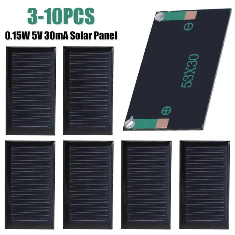 แผงโซลาร์เซลล์ 0.15W 5V โพลีซิลิคอน แผงชาร์จพลังงานแสงอาทิตย์ 30mA แผงโซลาร์เซลล์แบบพกพาประสิทธิภาพสูงสำหรับไฟส่องสว่างในครัวเรือนขนาดเล็ก 1