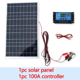 ชุดแผงโซลาร์เซลล์ 20 วัตต์/ชั่วโมง ครบชุด 12 โวลต์ โพลีคริสตัลไลน์ พลังงานแสงอาทิตย์แบบพกพา ชาร์จไฟได้ ใช้กลางแจ้ง เครื่องกำเนิดไฟฟ้าพลังงานแสงอาทิตย์สำหรับบ้าน 4