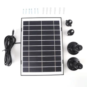 30W Solar Charger Micro USB/USB-C/DC5521 ชุดแผงพลังงานแสงอาทิตย์ IP65 กันน้ํา 9.8Ft สายชาร์จใช้งานร่วมกับ EufyCam/Wyze Cam 4