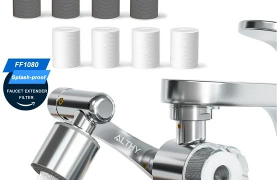 ALTHY Faucet Extender + เครื่องเติมอากาศแบบ Tap + เครื่องกรองน้ํา, Sink Splash-proof 1080 °   หมุน ลดกลิ่นตะกั่วคลอรีน 2 โหมดสเปรย์ 1