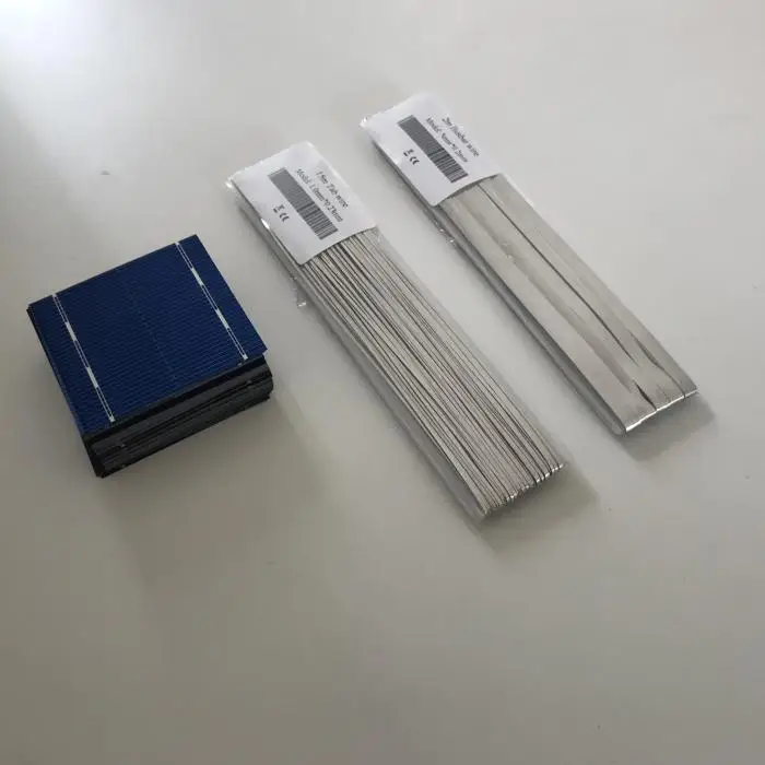 ALLMEJORES 40 ชิ้น 52 มิลลิเมตร x 52 มิลลิเมตร polycrystalline แผงเซลล์แสงอาทิตย์เซลล์ 0.43 วัตต์ 0.5 โวลต์สำหรับแผงเซลล์แสงอาทิตย์ DIY ชุดให้แท็บสายไฟ Busbar ลวด 1