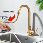 SHBSHAIMY ทองเหลืองโบราณก๊อกน้ําห้องครัวดึง 360 หมุน Spout ก๊อกน้ําเดี่ยวหมุนน้ําร้อนน้ําเย็น KITCHEN Mixer TAP 2