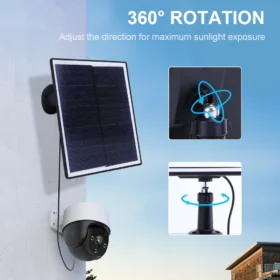 20W 5V Shingled Solar Panel Micro USB & USB-C Port Solar Panel Charger IP65 Waterproof Solar Charging Panel for Security Camera 4