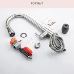 แปรงนิกเกิล Touch บนอ่างล้างจานก๊อกน้ําอุปกรณ์เสริมร้อนเย็นดึงออกอ่างล้างจาน Tap สมาร์ท Touch ก๊อกน้ําห้องครัว 6