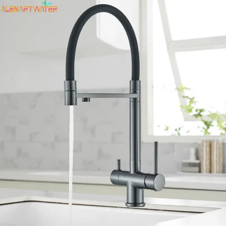 ตัวกรองก๊อกน้ำสำหรับห้องครัวหมุนได้3ทาง, ก๊อกน้ำบริสุทธิ์360หมุนได้มือจับคู่ 1