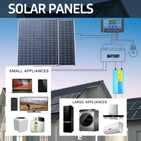 ชุดแผงโซลาร์เซลล์ 500W1000W ครบชุด 12V โพลีคริสตัลไลน์ พลังงานแสงอาทิตย์แบบพกพา ชาร์จไฟได้ ใช้กลางแจ้ง เครื่องกำเนิดไฟฟ้าพลังงานแสงอาทิตย์สำหรับบ้าน 6