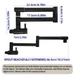 เตาครัวติดผนังมัลติฟังก์ชั่นพับก๊อกน้ําแบบหมุน, การออกแบบระบายความร้อนเดี่ยว, การหมุนสากล 6