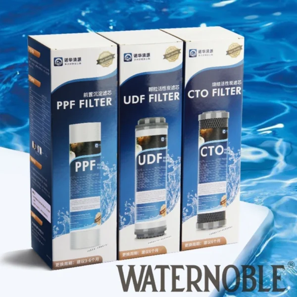 Waternoble 10 นิ้วเปลี่ยนตลับกรองชุดผ้าฝ้าย PP UDF CTO สําหรับมาตรฐาน RO ระบบกรองน้ําในครัวเรือน Pre-Filter 1