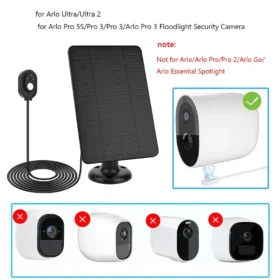 1-3PCS 10W 5V แผงชาร์จพลังงานแสงอาทิตย์ 9.8ft สายชาร์จพลังงานแสงอาทิตย์สําหรับ Arlo Pro 5S/4/3 Floodlight Security กล้อง 5