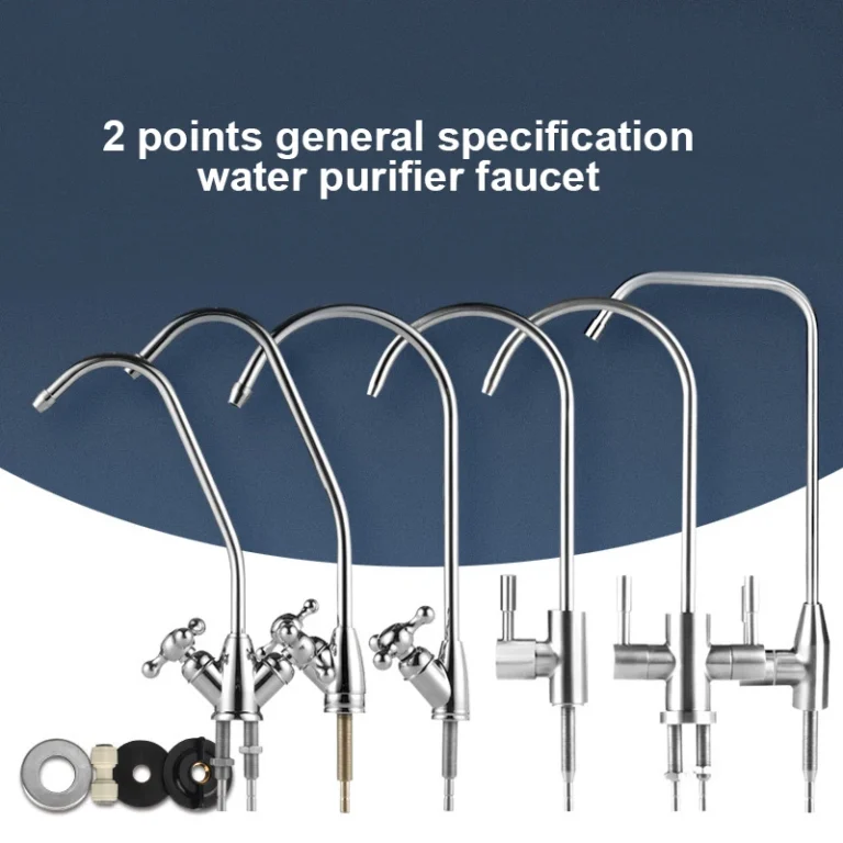 304ก๊อกน้ำสแตนเลสสำหรับห้องครัวชุบโครเมียม1/4นิ้วหัวก๊อกน้ำออสโมซิสแบบย้อนกลับสำหรับเครื่องกรองน้ำดื่ม 1