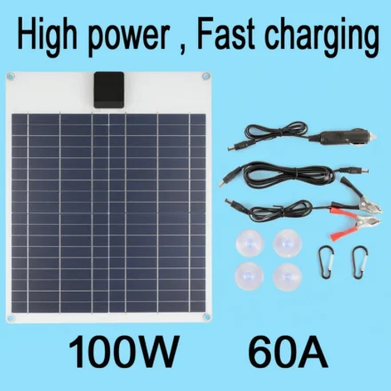 100W 5A-60A ชุดชาร์จแบตเตอรี่รถยนต์พลังงานแสงอาทิตย์ 5V/12V Fast CHARGING,high current Fast CHARGING ตัวควบคุมแรงดันไฟฟ้าในตัว 1