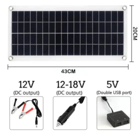 20 W-1000 W แผงพลังงานแสงอาทิตย์ 12V Solar Cell 100A Controller แผงพลังงานแสงอาทิตย์สําหรับโทรศัพท์ RV รถ MP3 PAD Charger กลางแจ้งแบตเตอรี่ Camping 4