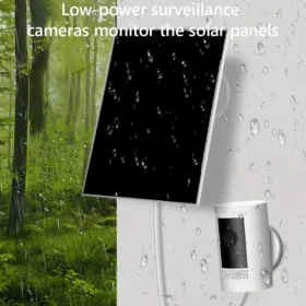 ชุดแผงโซลาร์เซลล์ 3W 6V 360 ° เครื่องชาร์จพลังงานแสงอาทิตย์แบบติดผนังปรับได้ สายชาร์จ 9.8 ฟุต แผงโซลาร์เซลล์สำหรับกล้องวงจรปิด Ring Eufy Blink Arlo 2