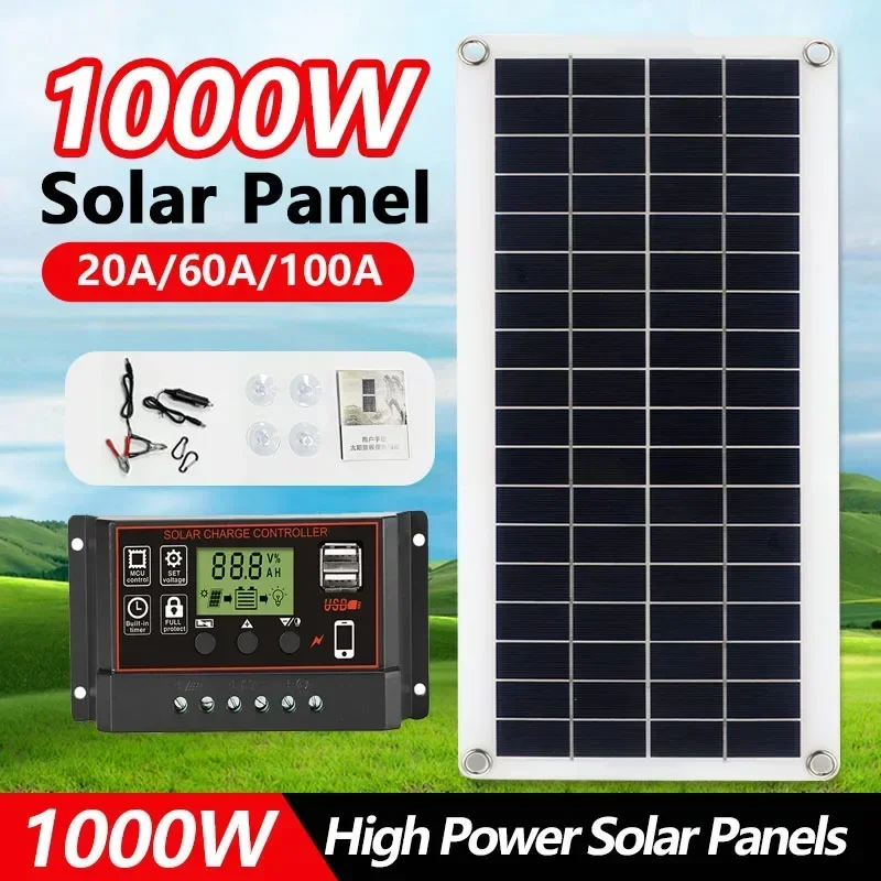 20 W-1000 W แผงพลังงานแสงอาทิตย์ 12V Solar Cell 100A Controller แผงพลังงานแสงอาทิตย์สําหรับโทรศัพท์ RV รถ MP3 PAD Charger กลางแจ้งแบตเตอรี่ Camping 1 20 W-1000 W แผงพลังงานแสงอาทิตย์ 12V Solar Cell 100A Controller แผงพลังงานแสงอาทิตย์สําหรับโทรศัพท์ RV รถ MP3 PAD Charger กลางแจ้งแบตเตอรี่ Camping 1