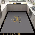 พื้นที่ขนาดใหญ่กันลื่นโคซี่ซิลิโคนไดอะตอมไมต์เสื่อครัวสําหรับบ้าน, แผ่นรองเท้าแห้งเร็วดูดซับน้ํา 2