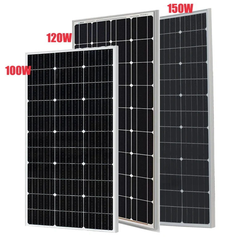 Solar panel โมดูลแผงโซล่าน้ำหนักเบา100W 120W 150W กรอบเซลล์อลูมิเนียมสำหรับ12V หรือ24V 36V รถแบตเตอรี่บ้านเรือฟาร์ม RV การตั้งแคมป์ 1