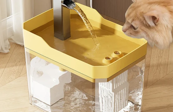 น้ําพุแมวกรองอัตโนมัติโปร่งใสเครื่องดื่มแมว USB Anti-Dry Burning Recirculate กรองน้ําพร้อมปั๊ม