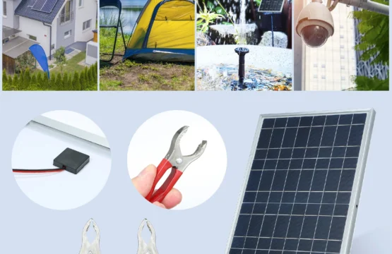 ชุดคิทแผงโซล่า15W แบบพกพาพร้อมคลิปจระเข้/IP65กันน้ำสำหรับบ้านในร่มกลางแจ้ง12V แผงเซลล์แสงอาทิตย์ 1