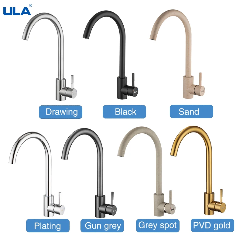 ULA ก๊อกน้ําห้องครัวสแตนเลส 360 หมุนอ่างล้างจานร้อนและเย็น Chrome Black Gold Sink Mixer Tap Torneira 1 ULA ก๊อกน้ําห้องครัวสแตนเลส 360 หมุนอ่างล้างจานร้อนและเย็น Chrome Black Gold Sink Mixer Tap Torneira 1