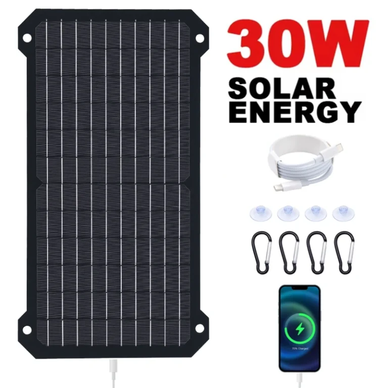 เครื่องชาร์จพลังงานแสงอาทิตย์ 30W พร้อมแรงดันไฟฟ้าและจอแสดงผลปัจจุบัน เอาต์พุต USB/TypeC พิเศษที่ได้รับการจดสิทธิบัตรคุณภาพสูงประสิทธิภาพสูง 1