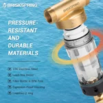 BriskSpring 40/100 ไมครอน Spin Down Sediment Filter Scraper Whole House Water Pre-Filtration System Pre-Filter สําหรับ Home 3