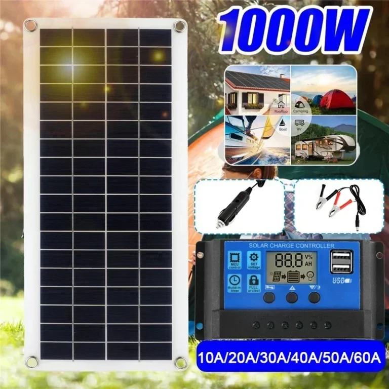 1000W แผงพลังงานแสงอาทิตย์ 12V พร้อม 60A 100A Controller ชาร์จพลังงานแสงอาทิตย์สําหรับโทรศัพท์ RV รถ MP3 PAD Charger กลางแจ้งแบตเตอรี่ 1