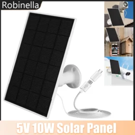 10W 5V แผงพลังงานแสงอาทิตย์ Micro Type-C Outdoor Camping Solar Cells Charger แผงพลังงานแสงอาทิตย์สําหรับกล้องรักษาความปลอดภัยขนาดเล็ก Home Light ระบบ 1