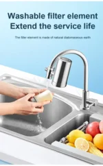 เครื่องกรองน้ำก๊อกครัวสเตนเลสแบบไม่ต้องติดตั้ง พร้อมไส้กรองเซรามิกหรือสารป้องกันตะกรัน 4