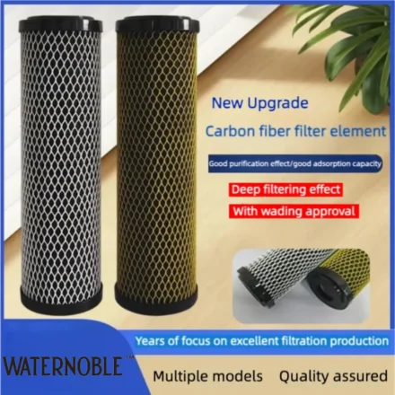 Waternoble 10 นิ้ว X 2.5 นิ้วประสิทธิภาพสูงคาร์บอนไฟเบอร์กรองสําหรับ Superior Water Purification & ติดตั้งง่าย 1