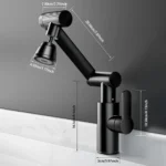 แขนกล Universal ก๊อกน้ําห้องน้ําห้องครัว Splashproof ก๊อกน้ําเคาน์เตอร์ห้องน้ําอ่างล้างหน้าก๊อกน้ําร้อนและเย็น Accessorie 5