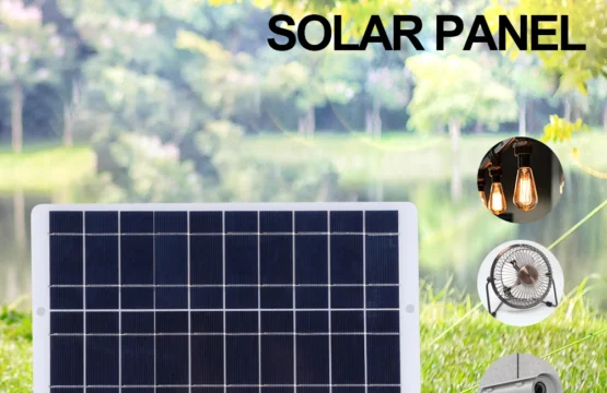 เครื่องชาร์จแบตเตอรี่ 8W 5V แผงโซลาร์เซลล์เอาต์พุต Type-C 1600MA แผงโซลาร์เซลล์น้ำหนักเบาป้องกันรอยขีดข่วนสำหรับกล้องรักษาความปลอดภัยกลางแจ้งไร้สาย 1