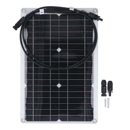 20W 18V แผงพลังงานแสงอาทิตย์แบบยืดหยุ่น Monocrystalline Solar Charge Board สําหรับ 12V แบตเตอรี่กล้องรักษาความปลอดภัย Off Grid Application 1